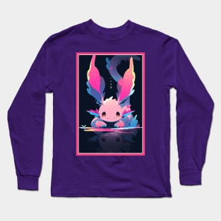 Cute Axolotl Anime Art Design | Cute Animals | Axolotl Hentaii Chibi Kawaii Design Long Sleeve T-Shirt